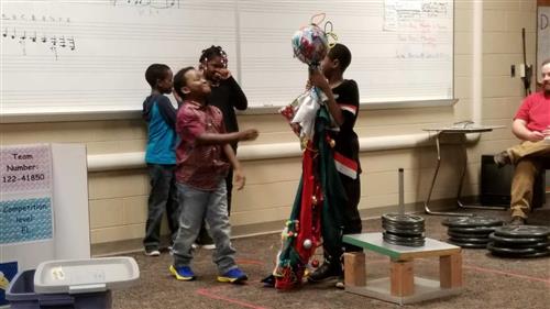 Third grade students participate in the Destination Imagination Monster Effects Challenge 